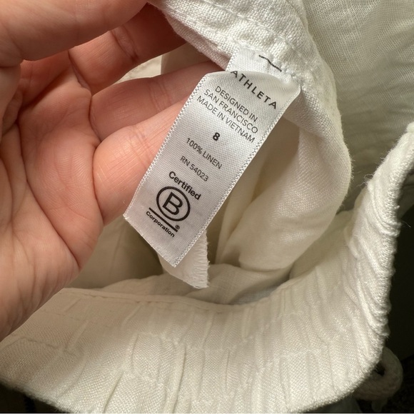 Athleta White Cabo Linen Wide Leg Pants - Picture 7 of 7